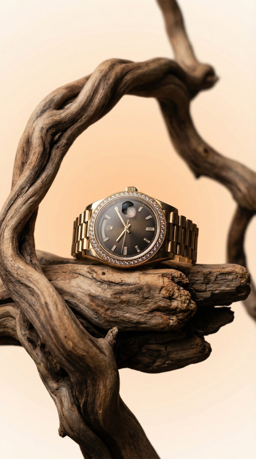 AI product shot of Lady-Datejust Oyster, 28 mm, Everose gold and diamonds