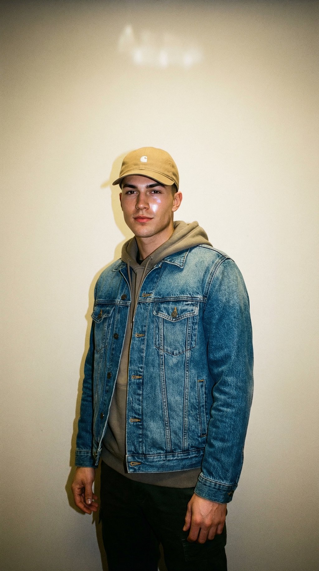 AI product shot of Carhartt WIP Madison Logo Cap Leather/White