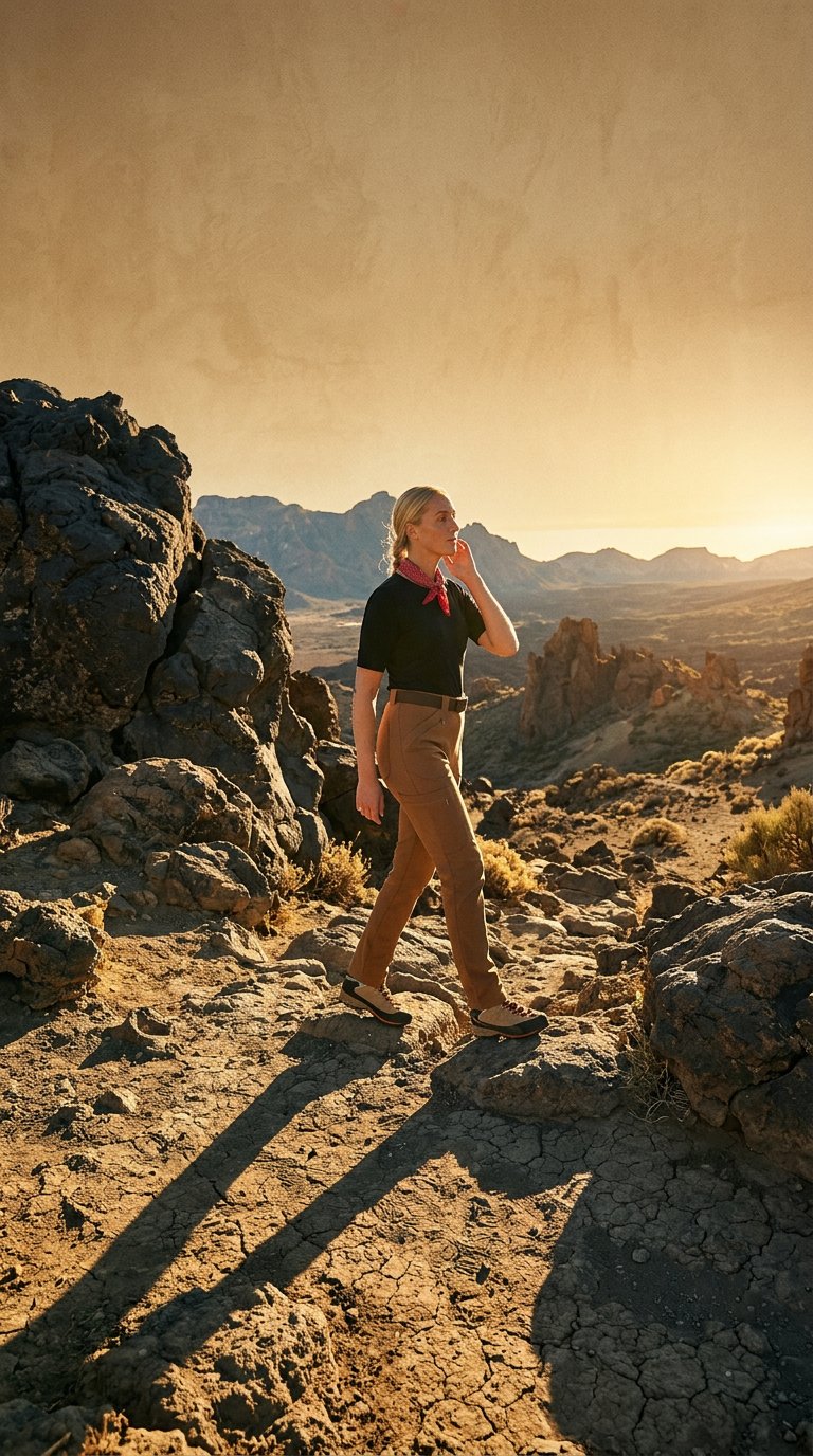 AI product shot of Amelia Hiking Pants Camel