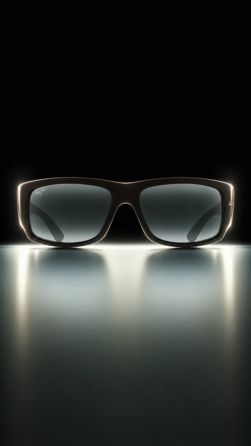 AI product shot of Maui Jim World Cup 266-02MR Matte Black Rubber / Neutral Grey Polarised Lenses