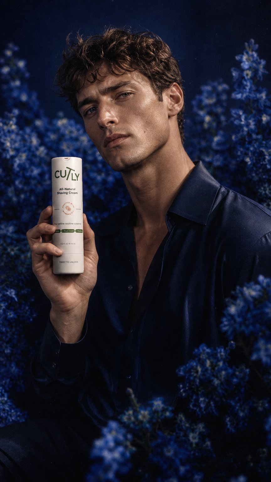 AI product shot of Cutly All-Natural Shaving Cream