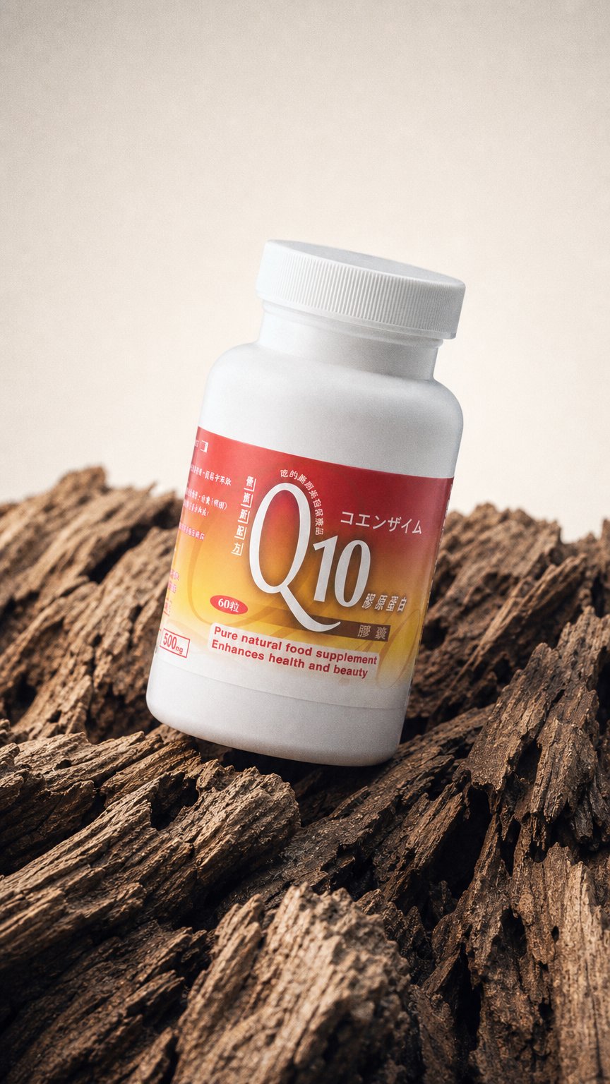 AI product shot of Q10膠原蛋白膠囊