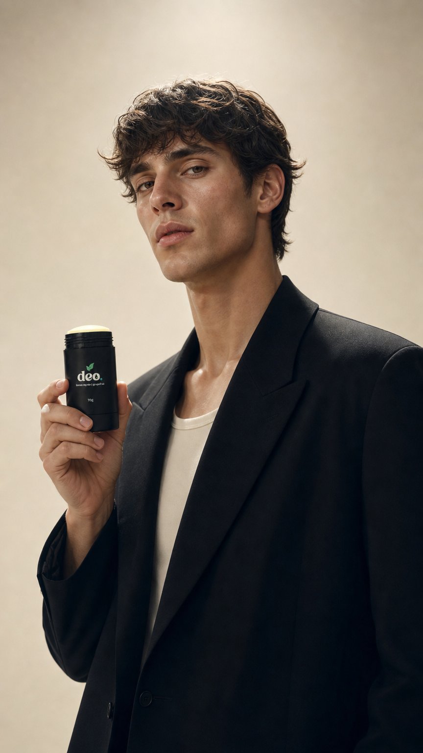AI product shot of Deo (50g) - All natural deodorant stick (lemon myrtle & grapefruit)