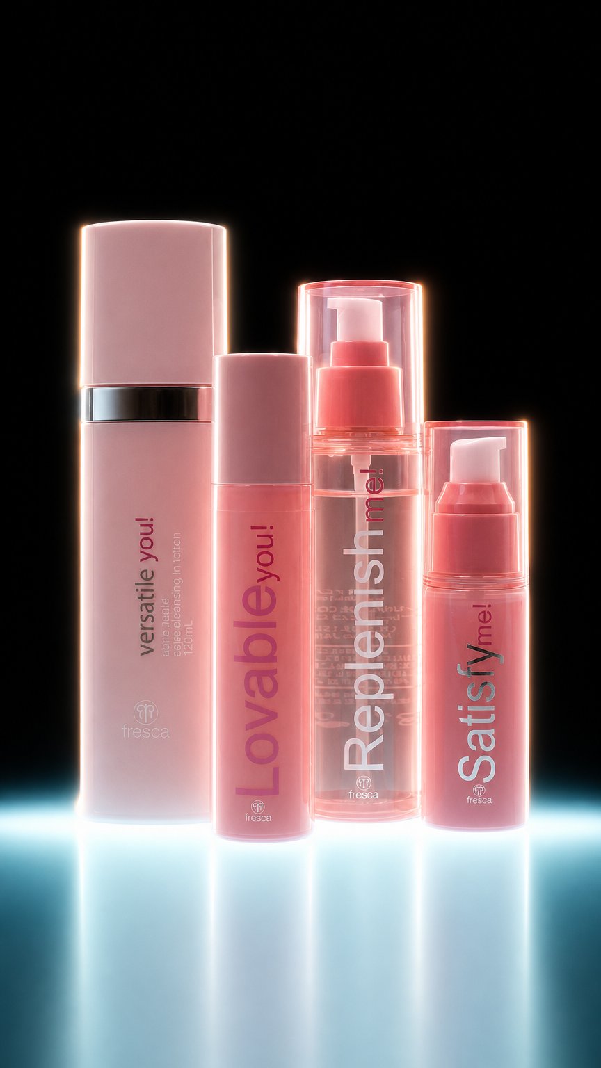 AI product shot of Tone Up Kit!《拭き取りクレンジング・化粧水・美容液・美容液inクリーム》