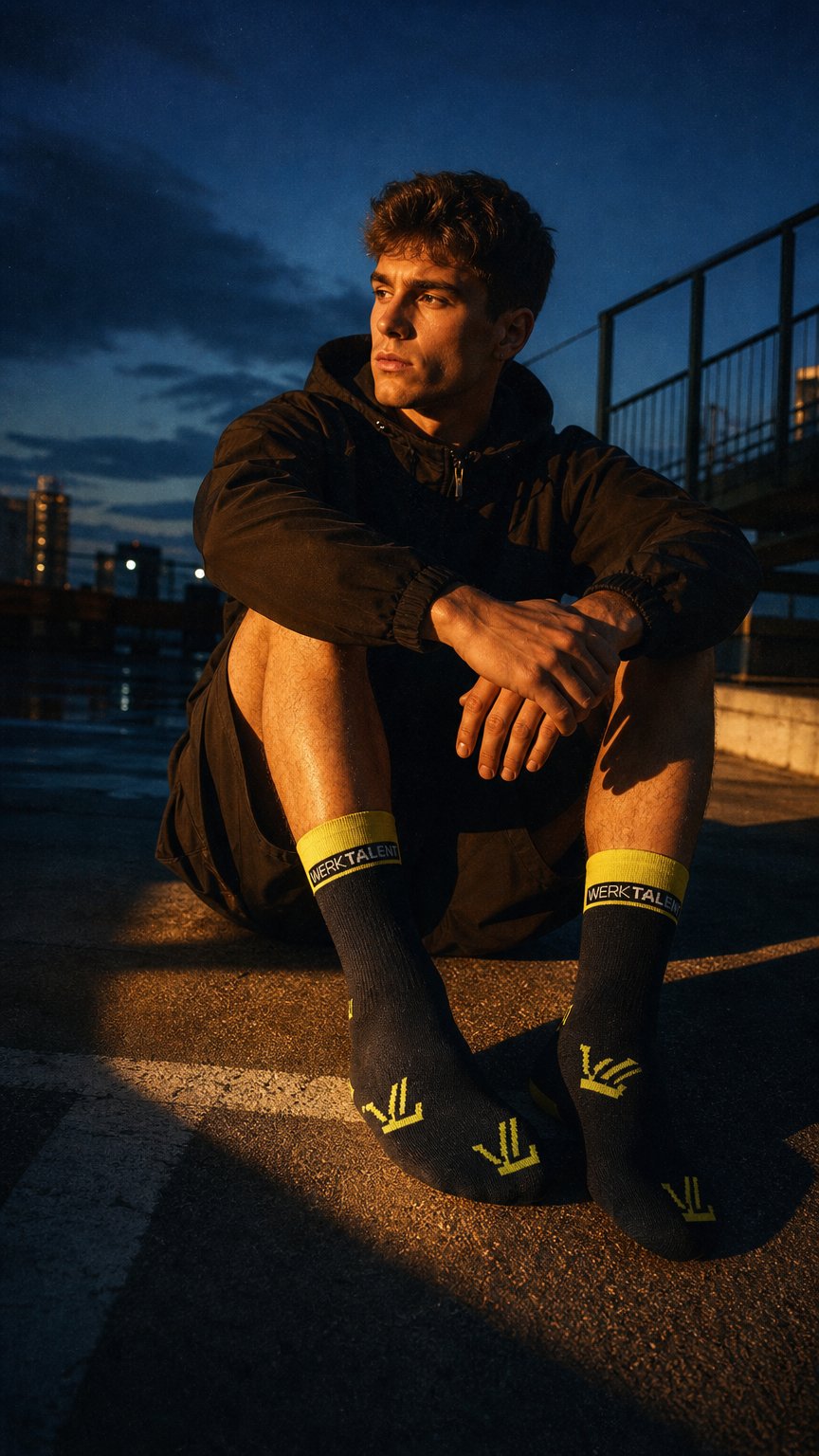 AI product shot of Werksokken bedrukken: Gepersonaliseerde werksokken met eigen logo