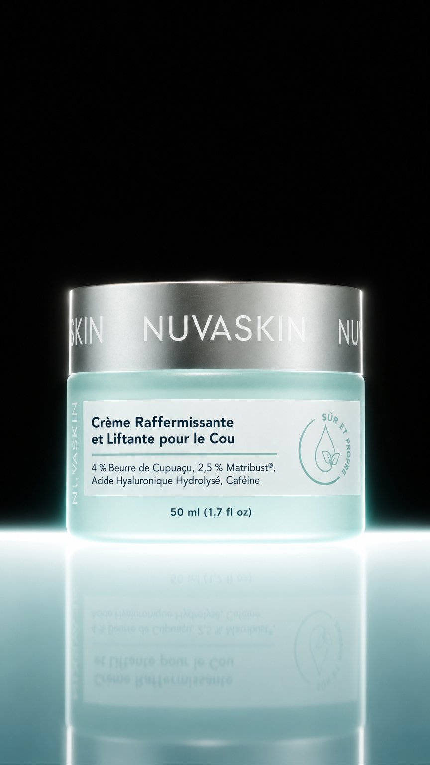 AI product shot of 2 Crèmes raffermissantes et liftantes pour le cou