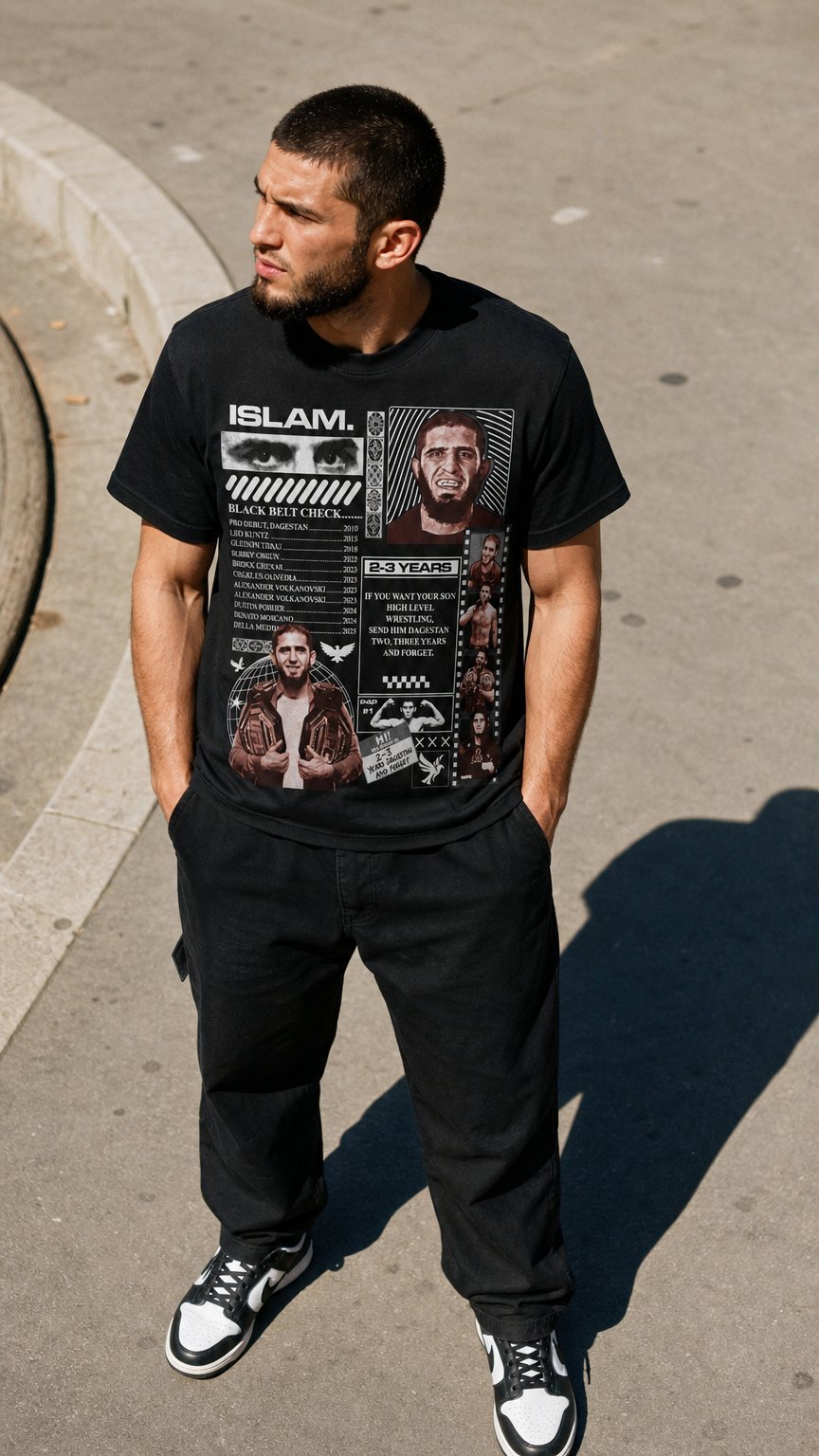 AI product shot of Islam Tee - Dagestan Drop 1