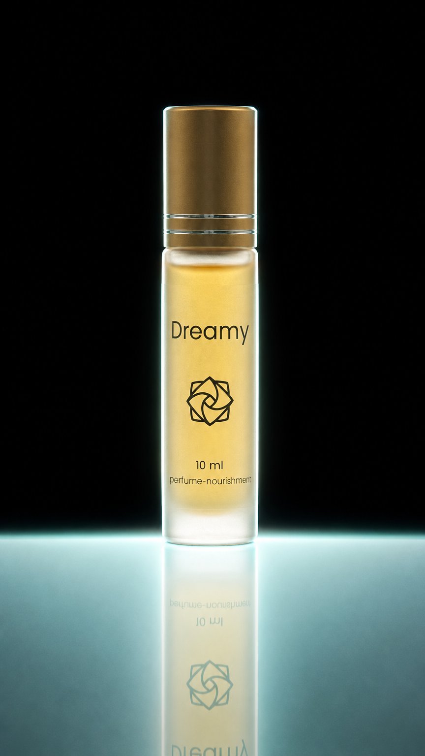 AI product shot of Dreamy Touch | Botanical Roll-On Perfume