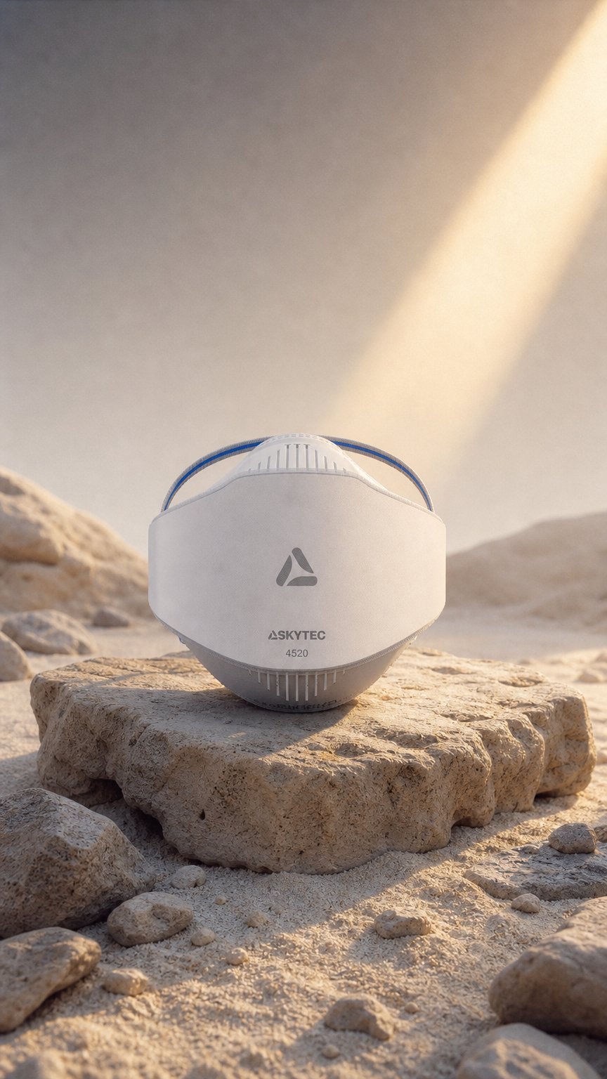AI product shot of Skytec 4520 Alpha 3 Panel FFP2 Respirator