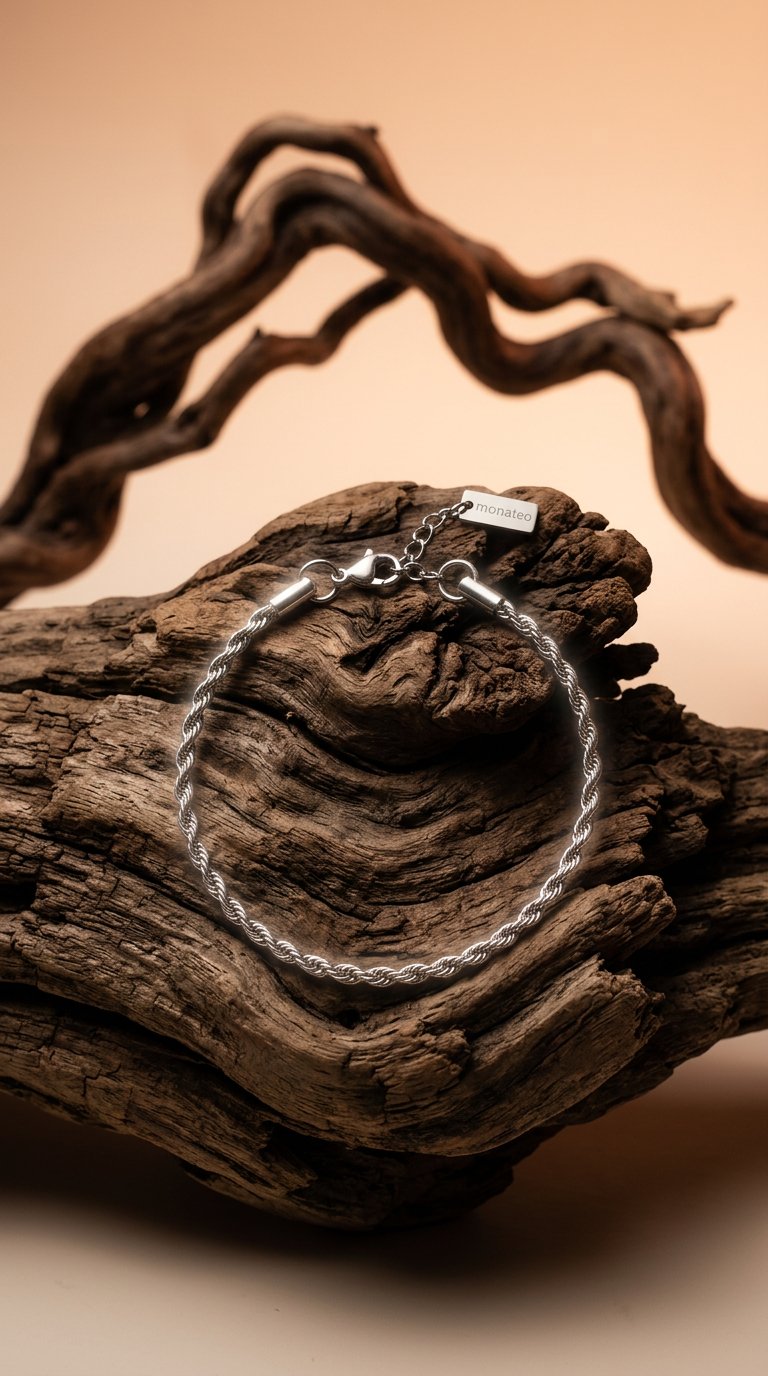 AI product shot of rope bracelet
