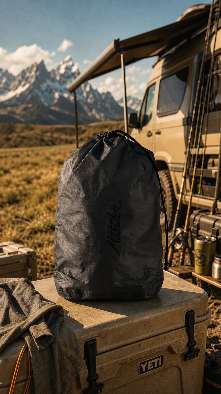 AI product shot of Droplet Water-Resistant Stuff Sack