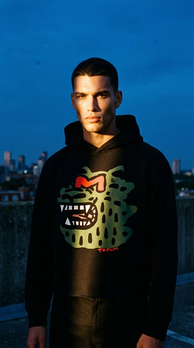 AI product shot of Zilla Hoodie