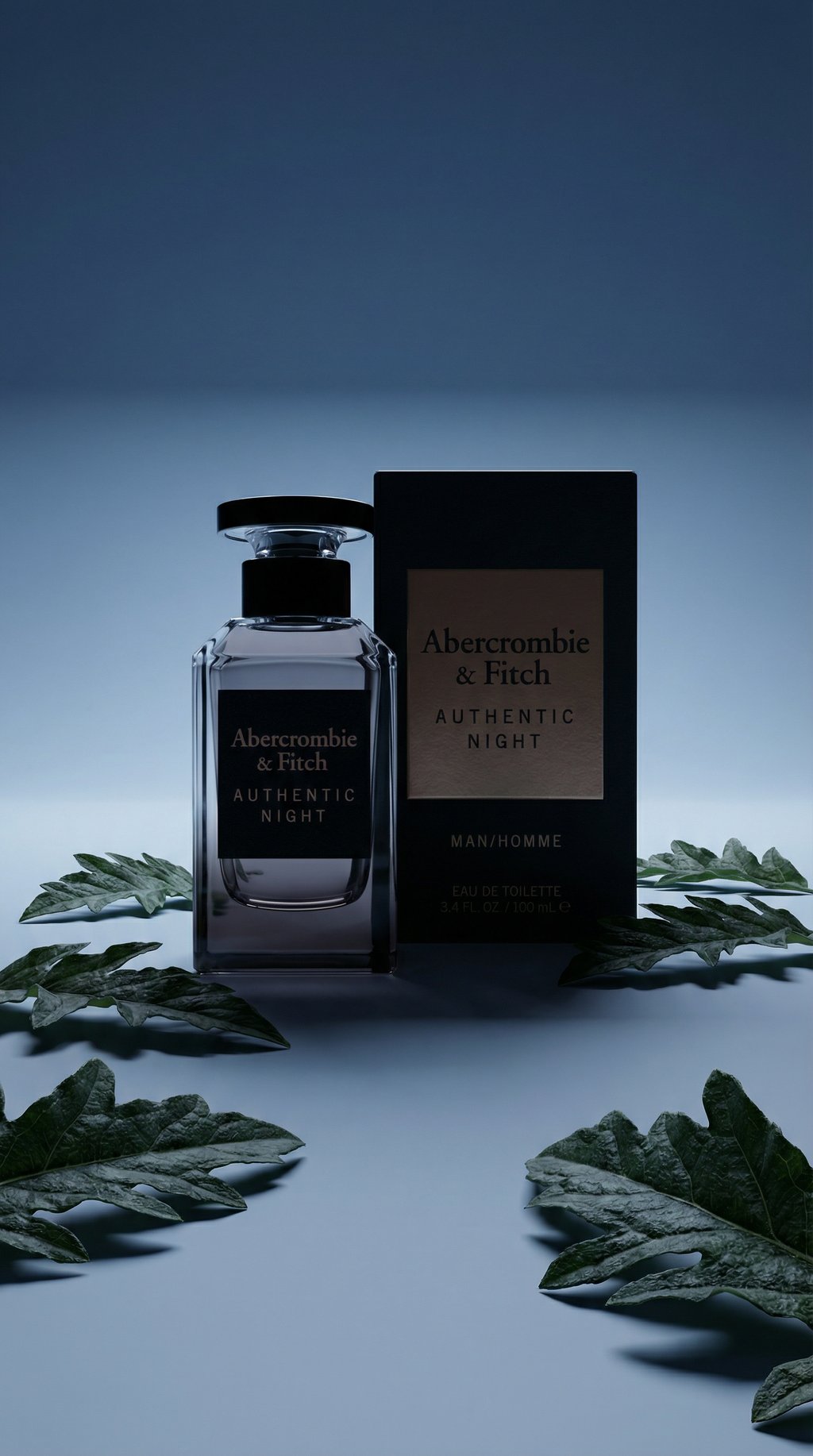 AI product shot of Abercrombie and Fitch Men's Authentic Night EDT Spray 3.4 oz Fragrances