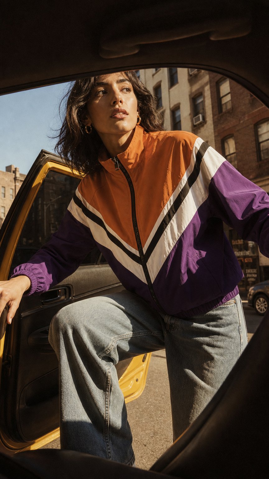 AI product shot of SLX Youth & Adult Synthwave Windbreaker
