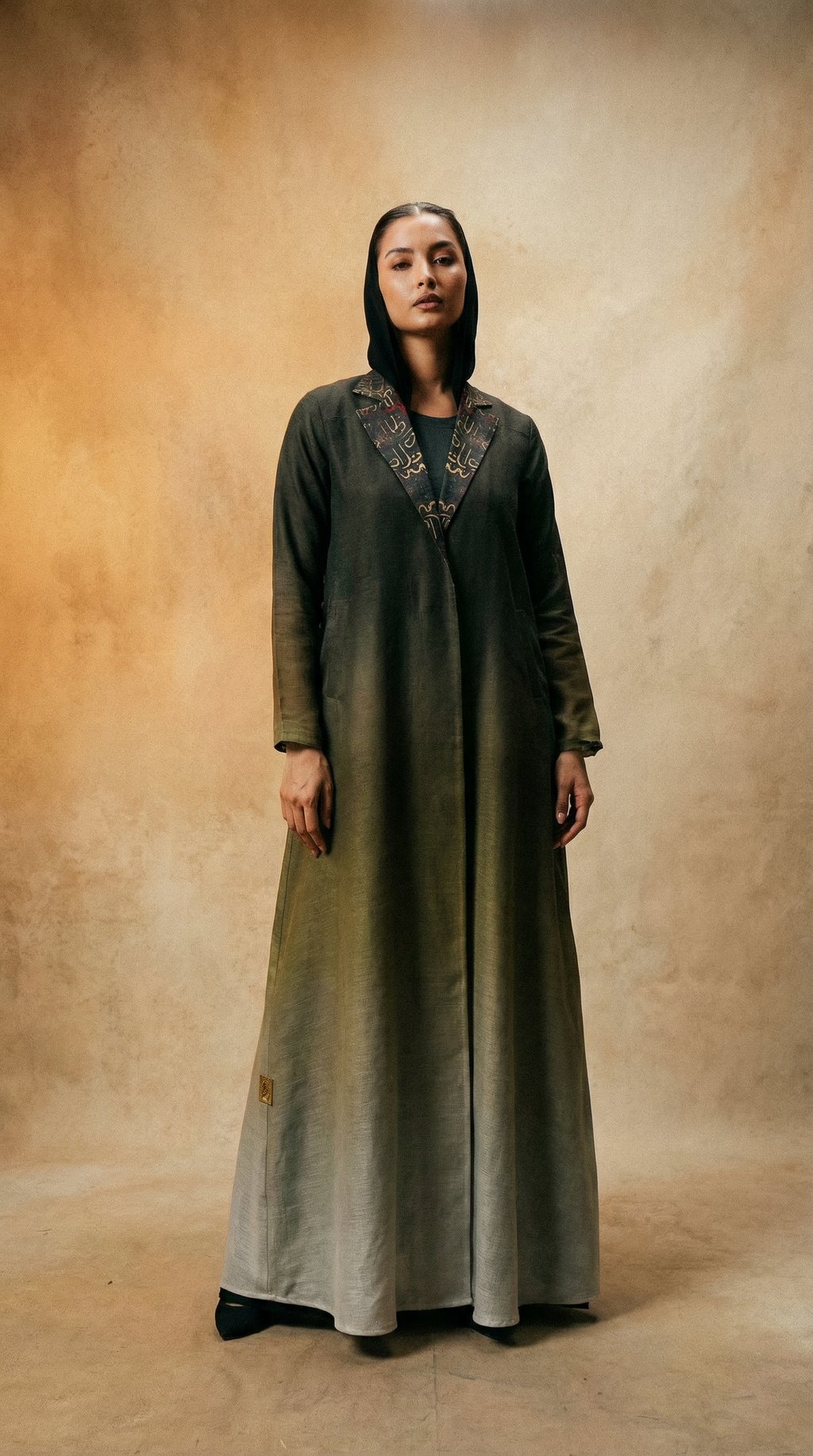 AI product shot of Sukoon – Tranquility in Motion abaya