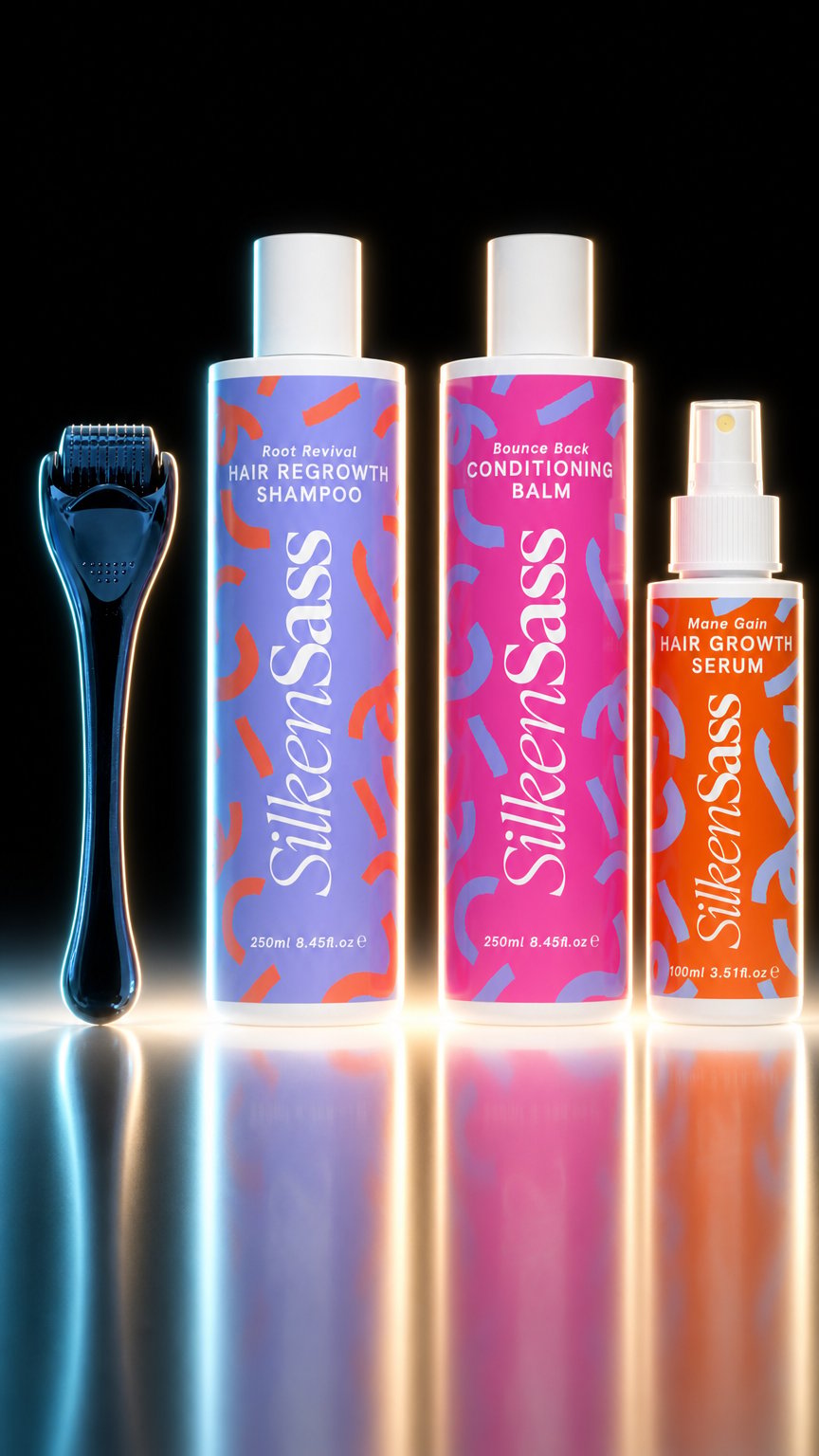 AI product shot of Long Locks Kit & Derma Scalp Roller (Worth £86)
