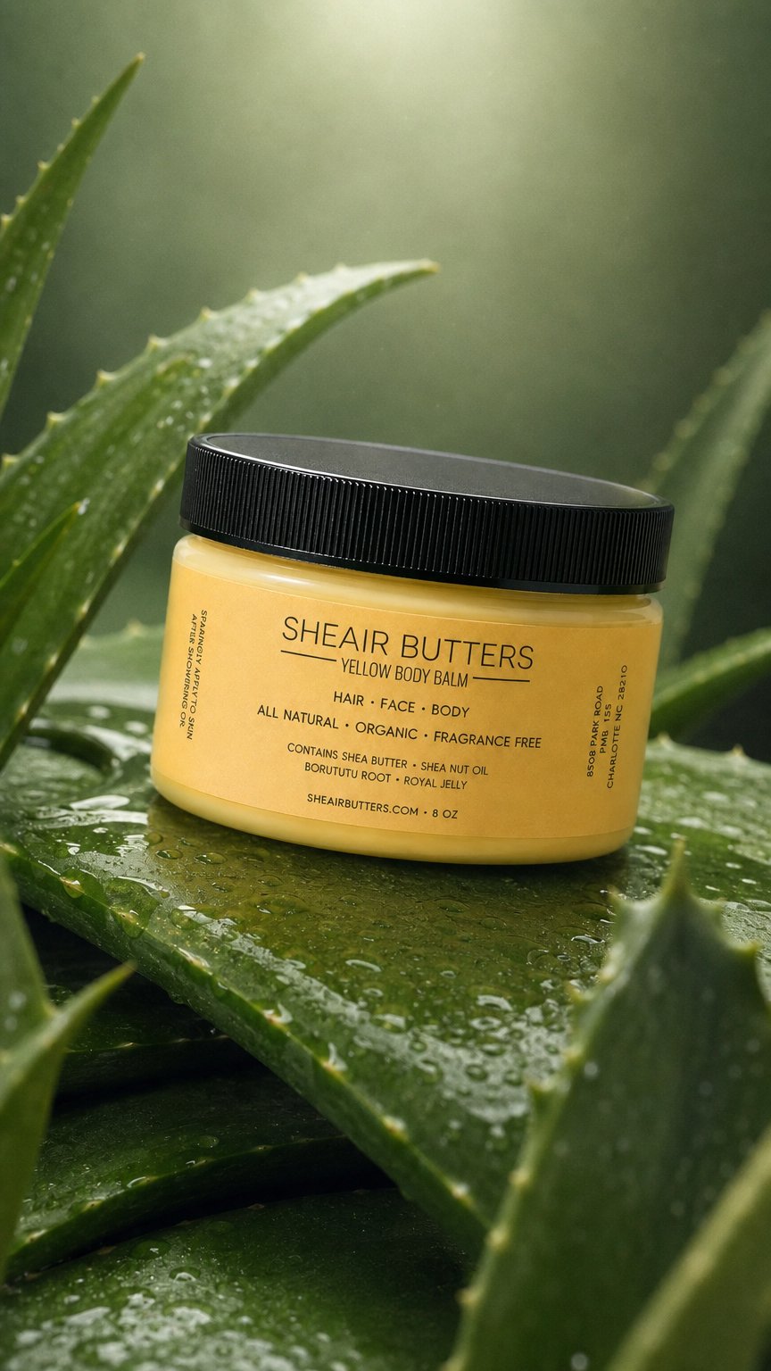 AI product shot of Yellow Body Balm