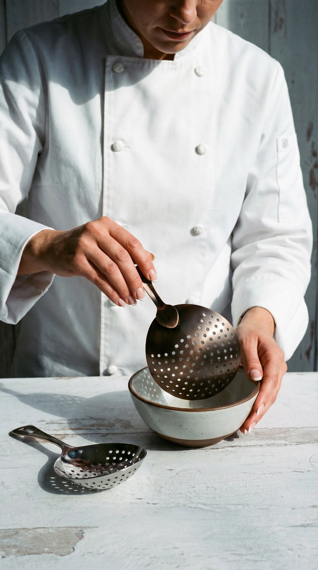 AI product shot of Julep Strainer - Stainless
