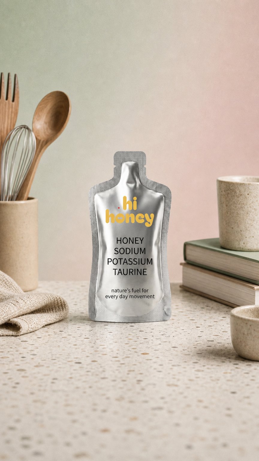 AI product shot of hi honey Honey energy gel