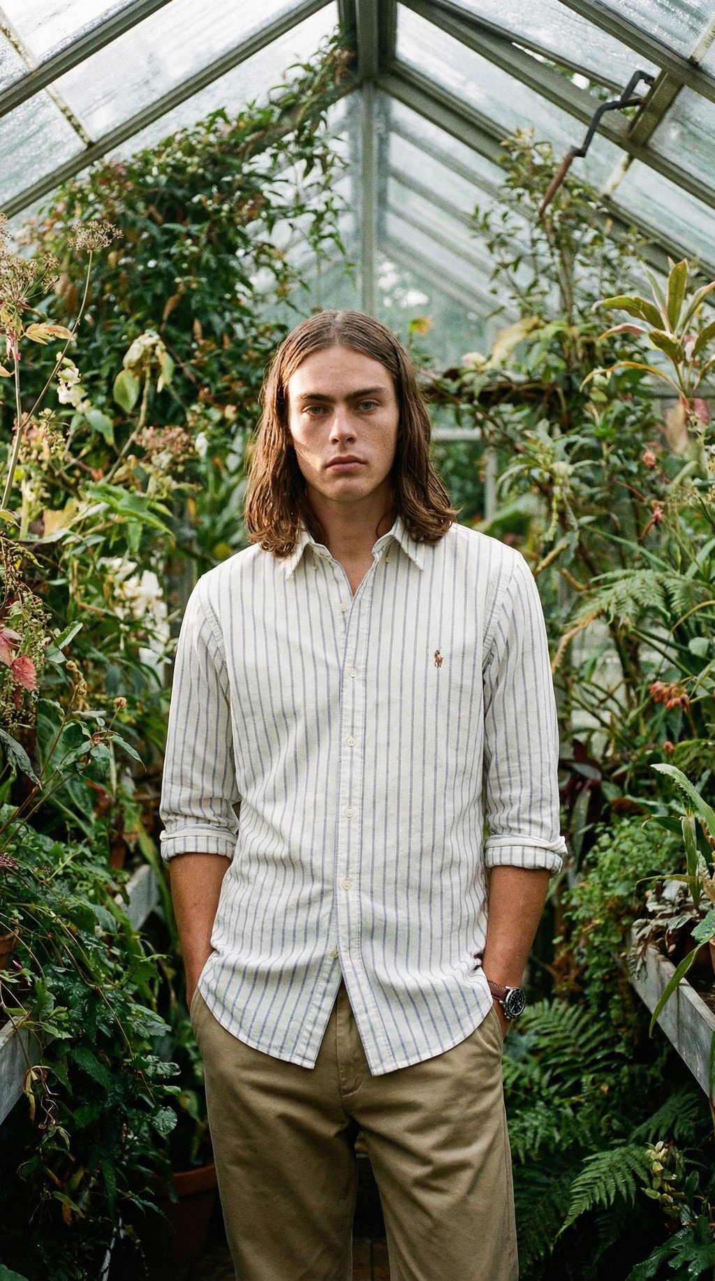 AI product shot of Polo Ralph Lauren Custom Fit Striped Oxford Shirt