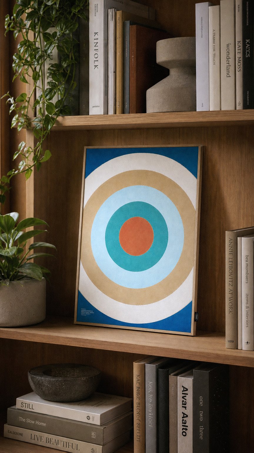 AI product shot of MOMOCHI BEACH, A1 FRAMED WORK