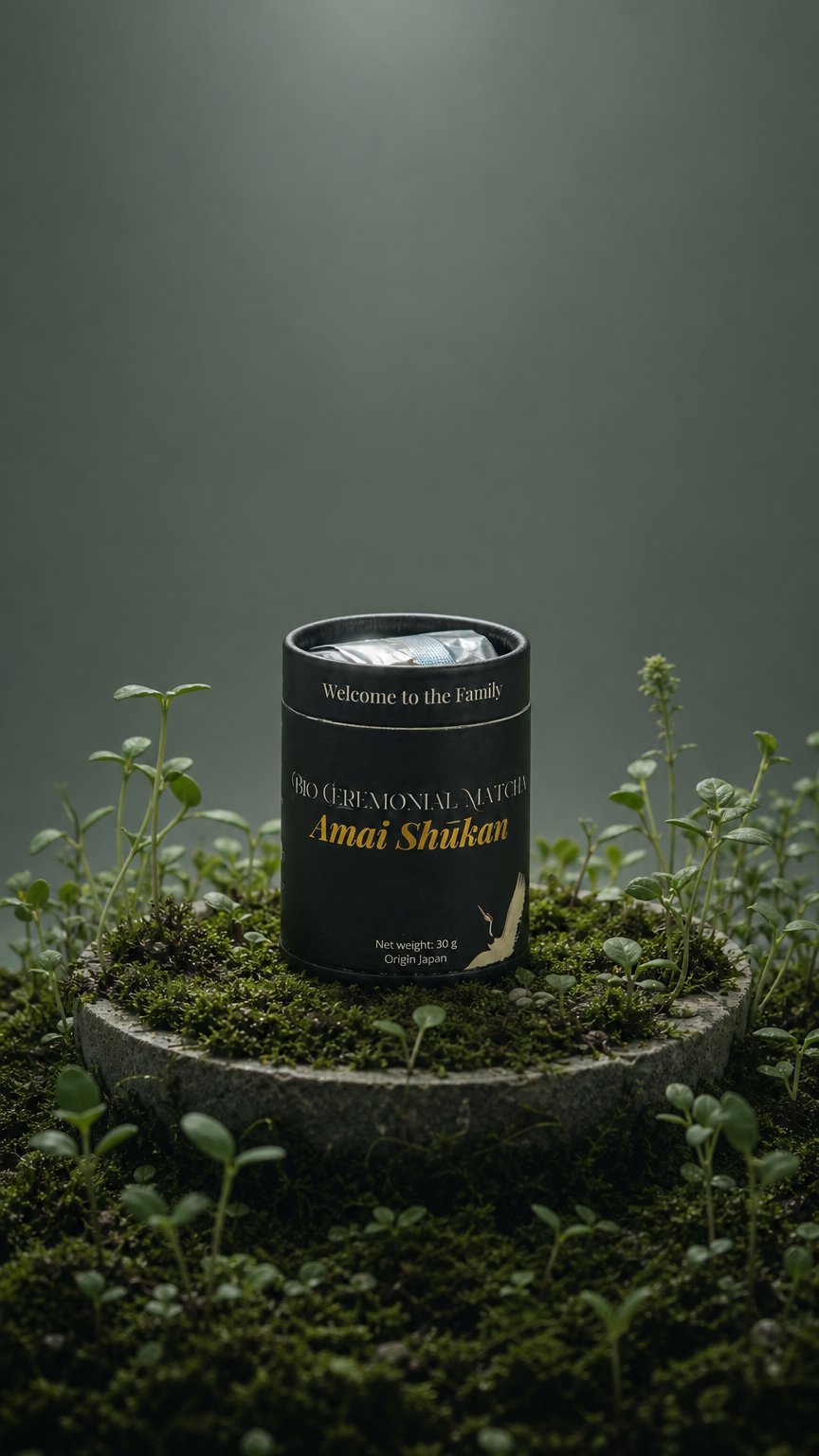 AI product shot of Bio Ceremonial Matcha - Amai Shūkan (DE-ÖKO-006)