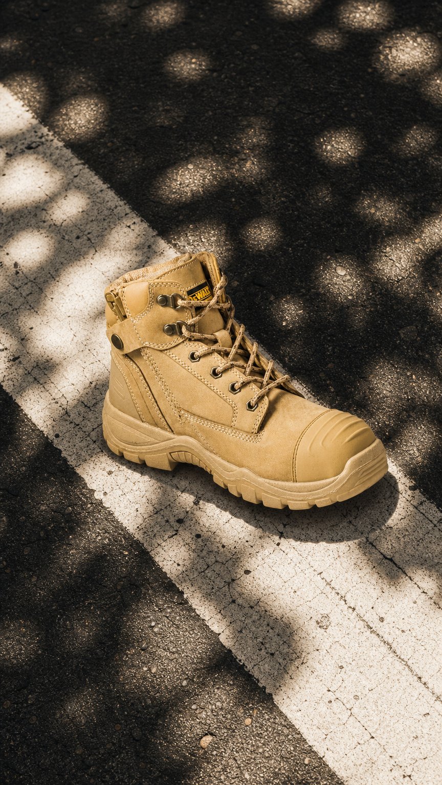 AI product shot of DeWALT Men's Wheat Akron Stud Safety Work Boots - UK Size 8