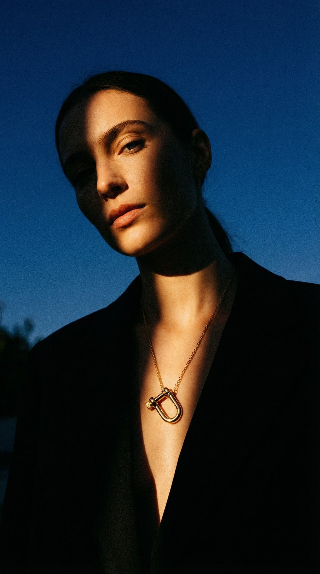AI product shot of Gold Shackle Necklace
