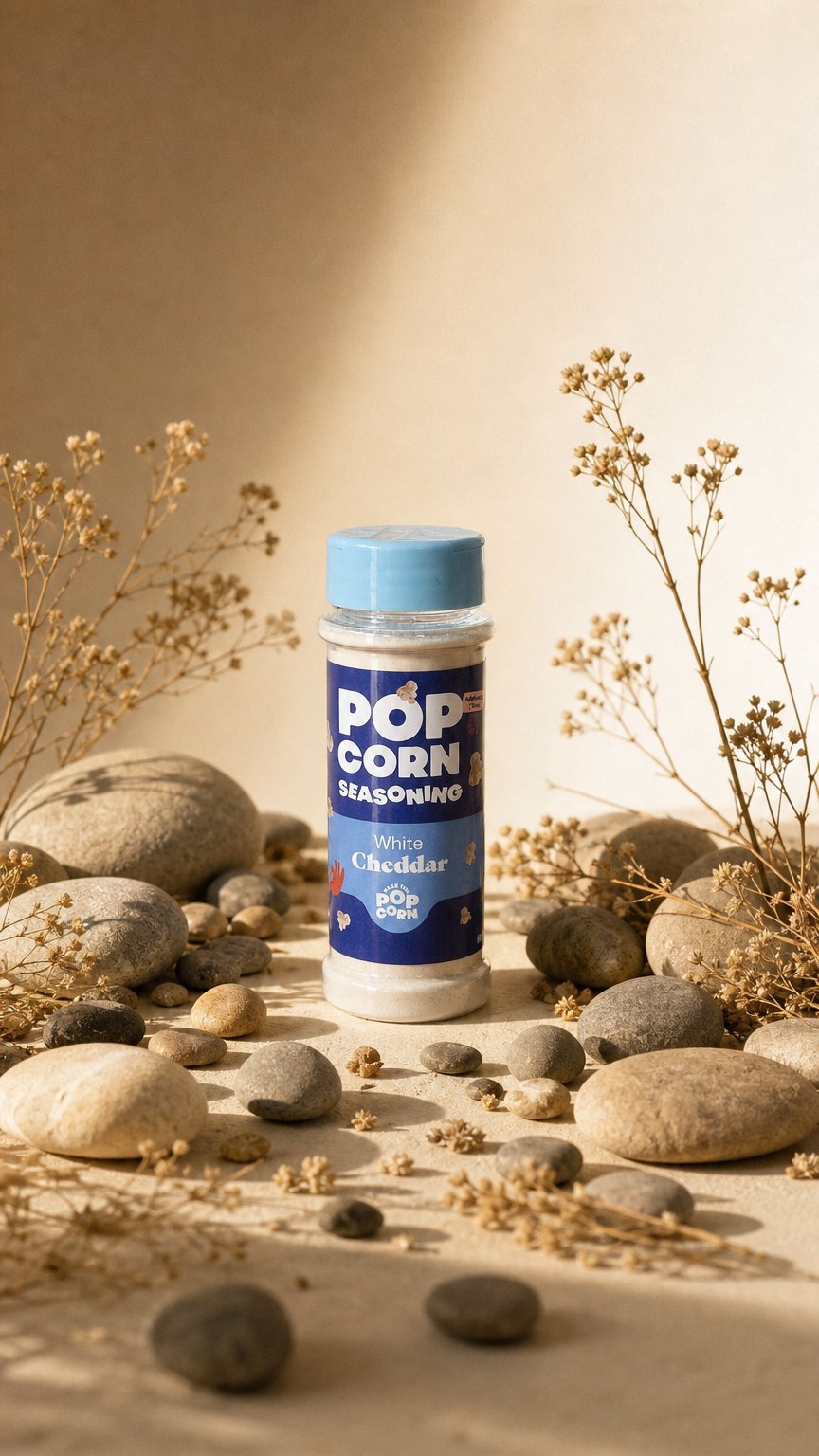 AI product shot of White Cheddar Popcorn Seasoning 80g