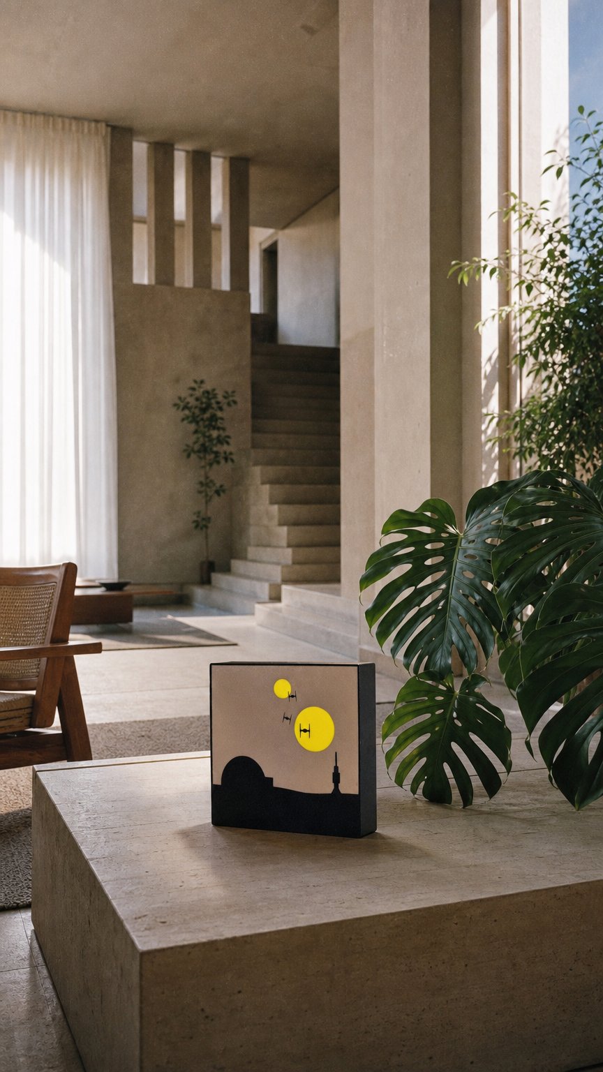 AI product shot of Desert Planet Lightbox Lamp