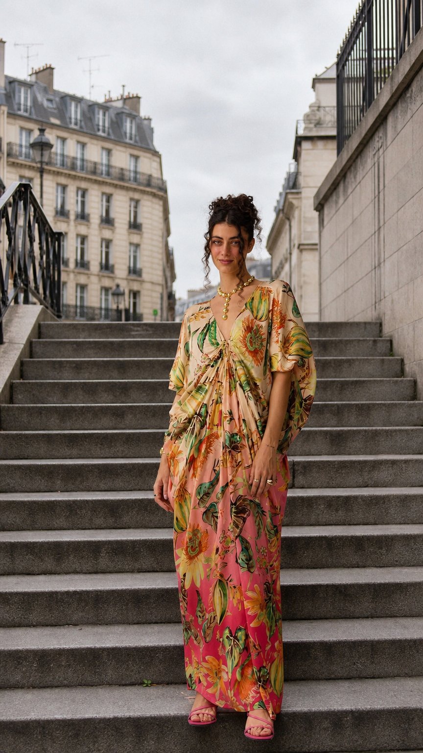 AI product shot of Aria Kaftan Dress