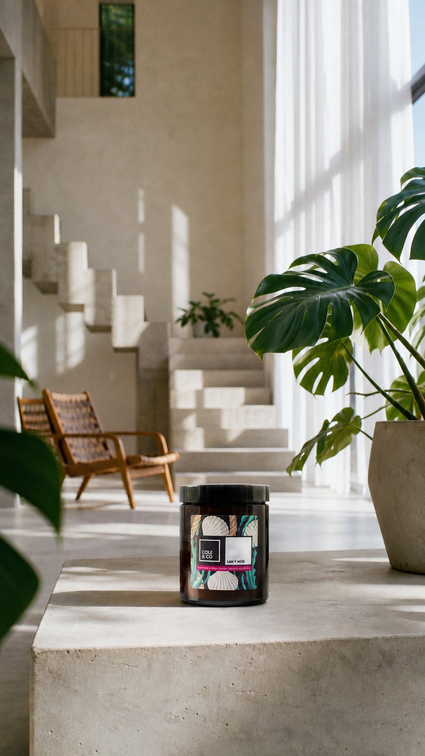 AI product shot of Lan Y Môr Candle in a Jar