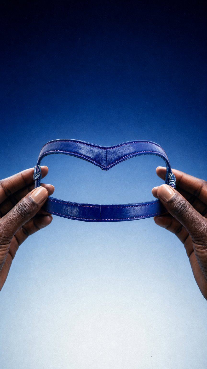 AI product shot of Arches Leather Step-Into my Heart Harness - Sapphire