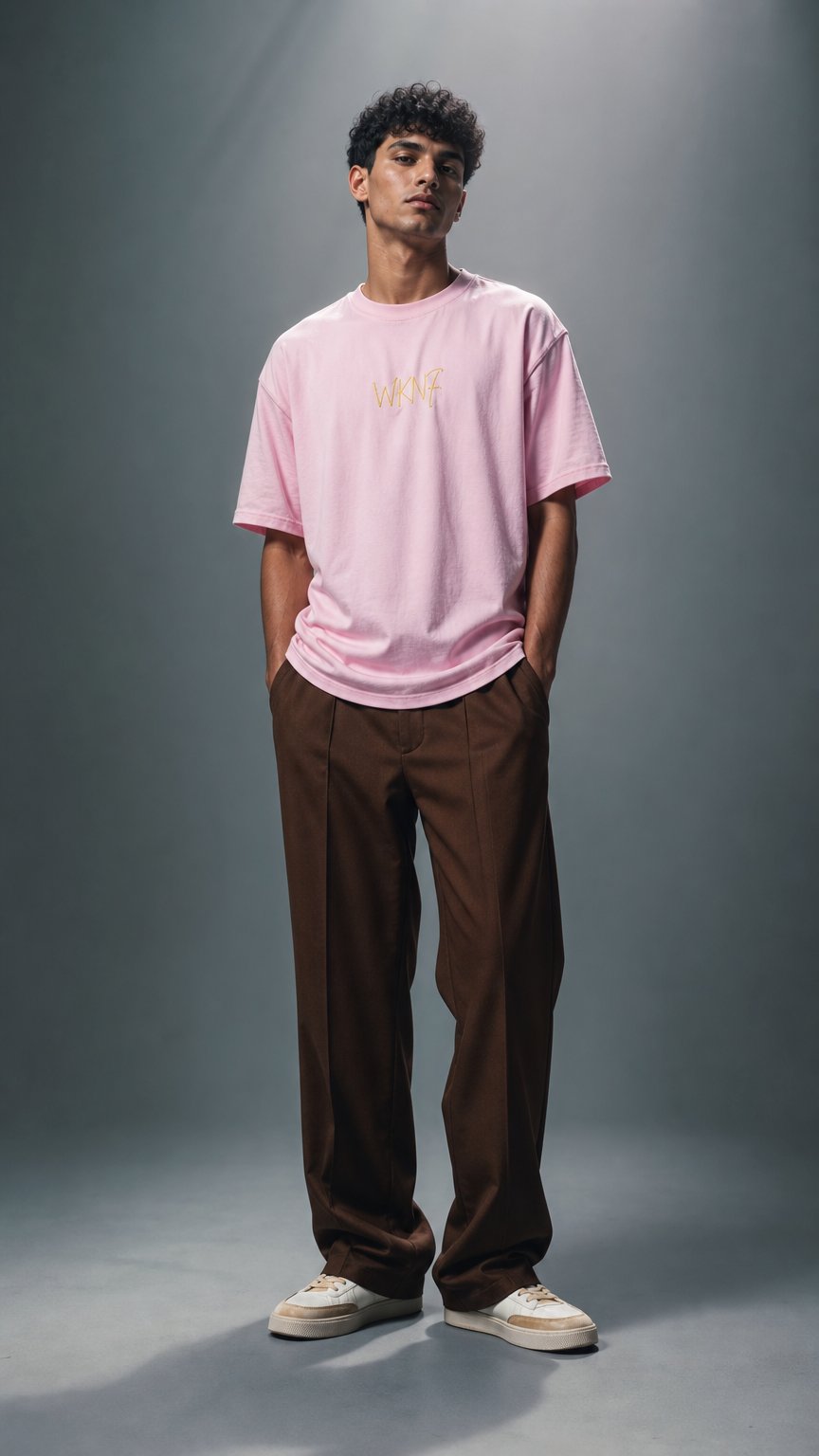 AI product shot of Oversized Restored T-Shirt (Pink)