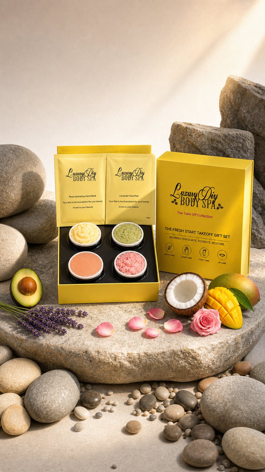 AI product shot of The Fresh Start Take Off Collection Spa Gift Set