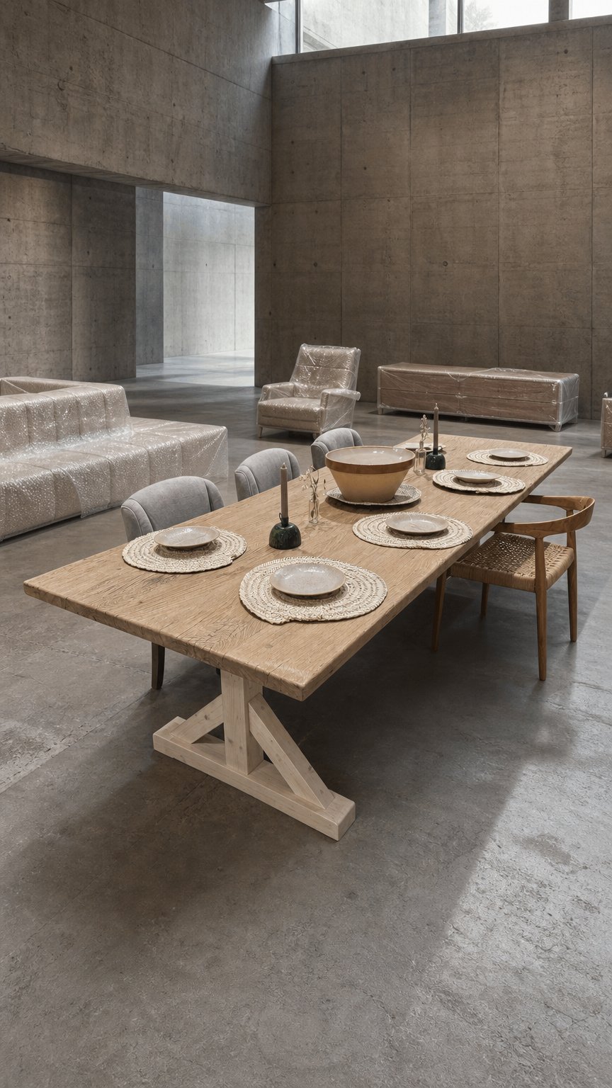 AI product shot of Reclaimed Elm Table