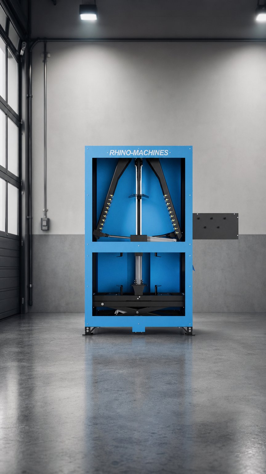 AI product shot of Machine à doubler tripler les pneus automatique