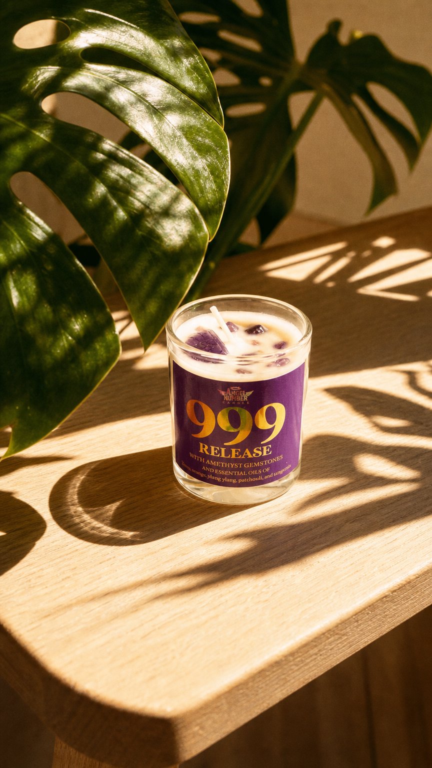 AI product shot of ANGEL NUMBER CANDLES: #999 - RELEASE