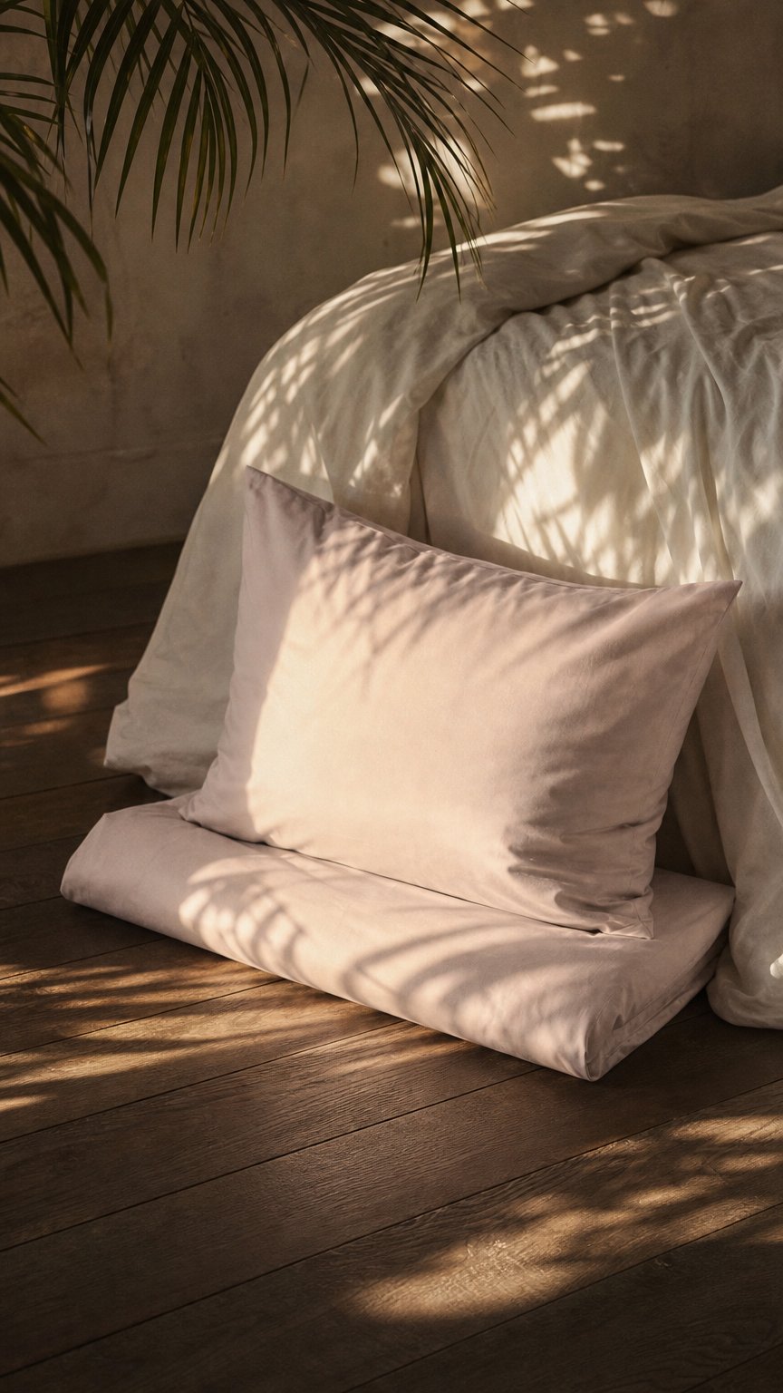 AI product shot of RIVA ROSÉ Satinbettwäsche