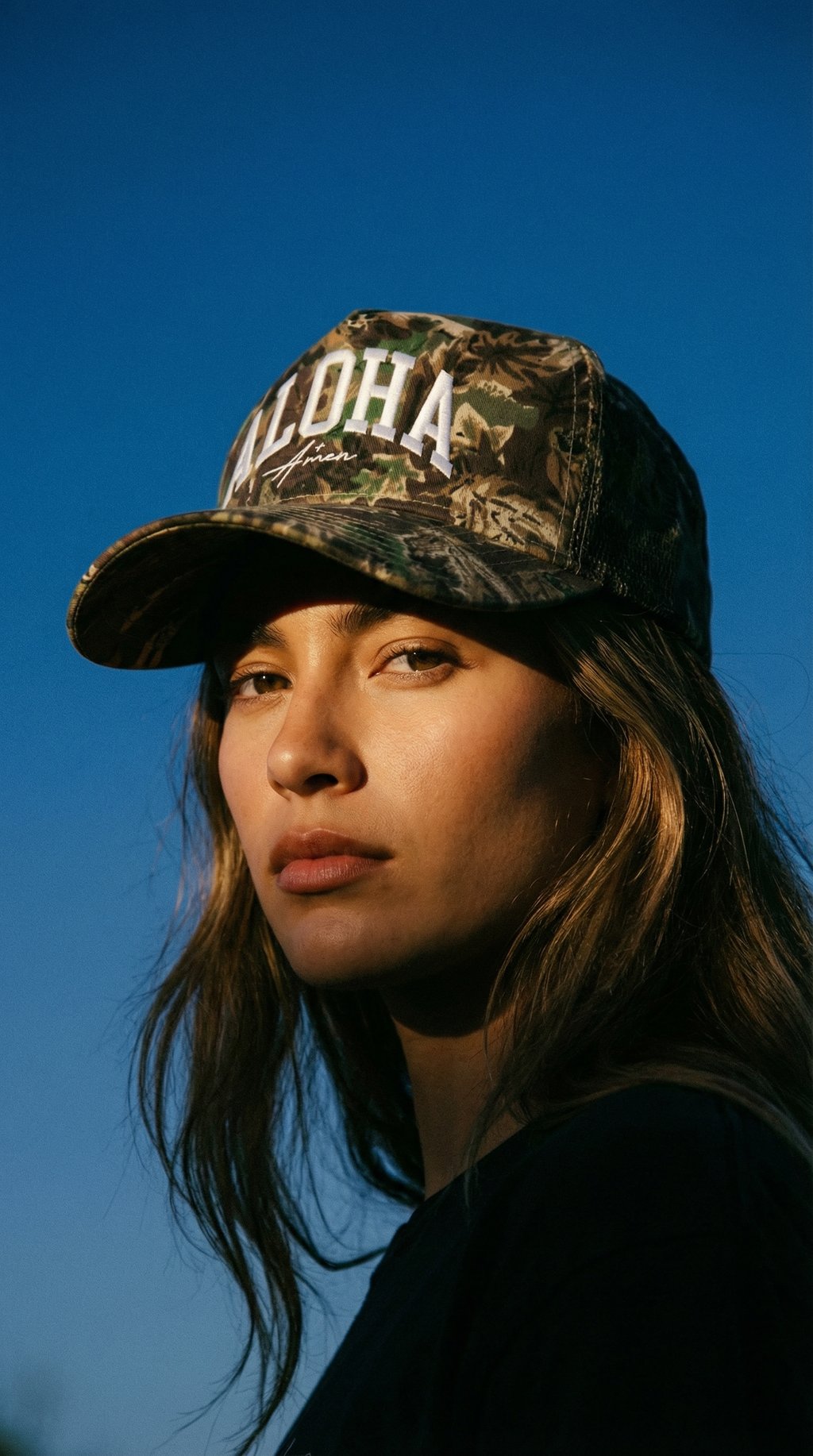 AI product shot of Aloha Trucker - Camo