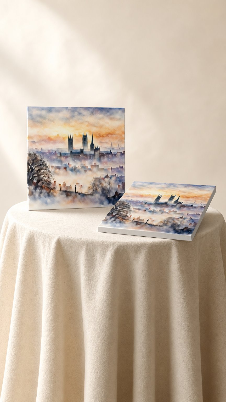 AI product shot of ‘Cathedral City’ #5 – 8” x 8” Art Print