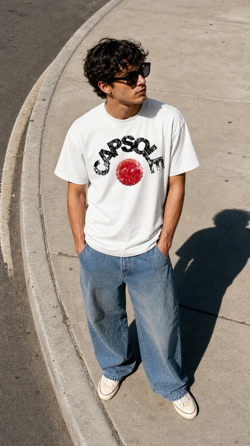 AI product shot of "BOTTLE CAP T-SHIRT"