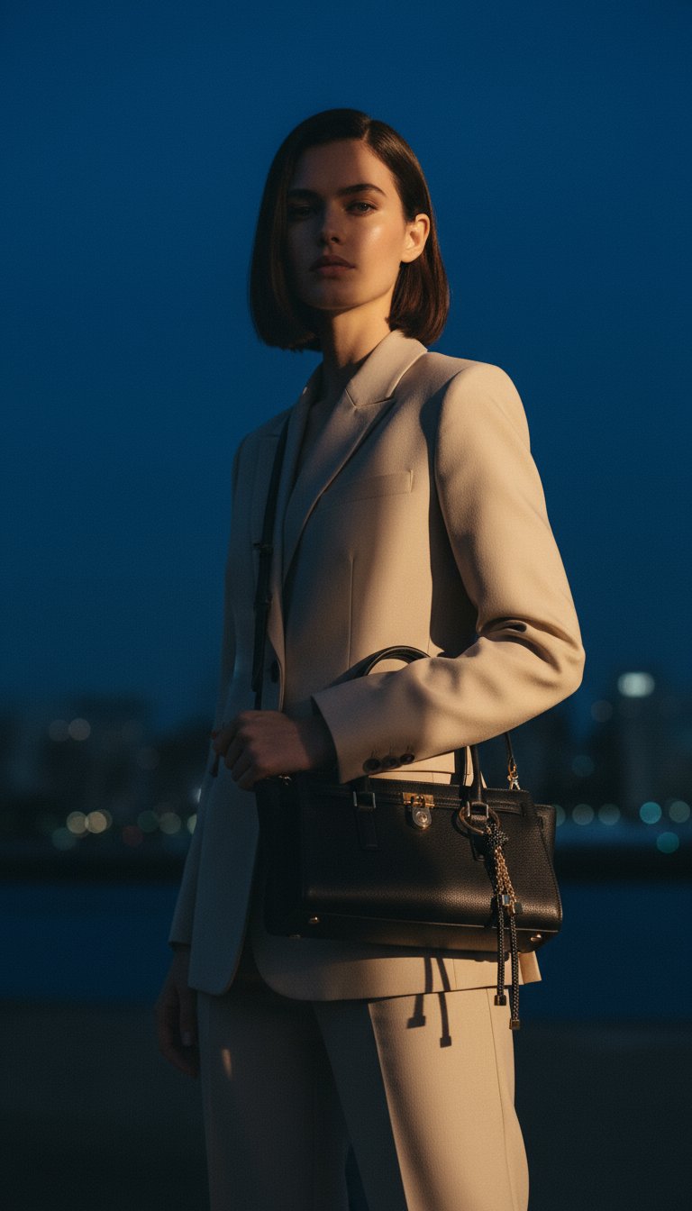 AI product shot of Hamilton Moderne Small Leather Satchel