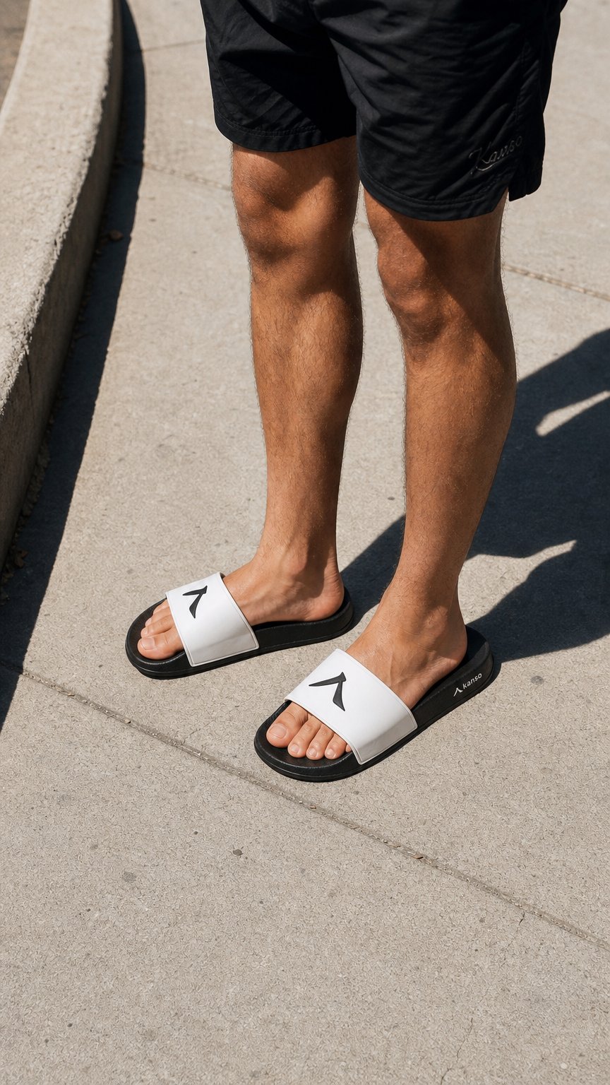 AI product shot of Signature slipper men - Black/White