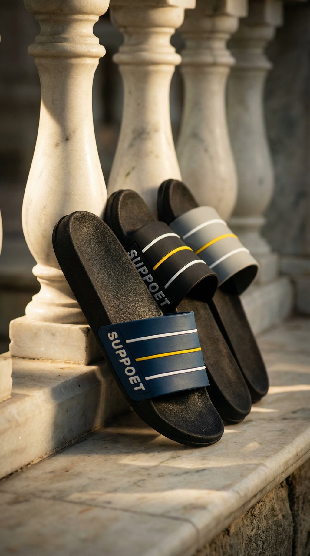 AI product shot of slippers for men || house slippers for men || stylish slippers for men