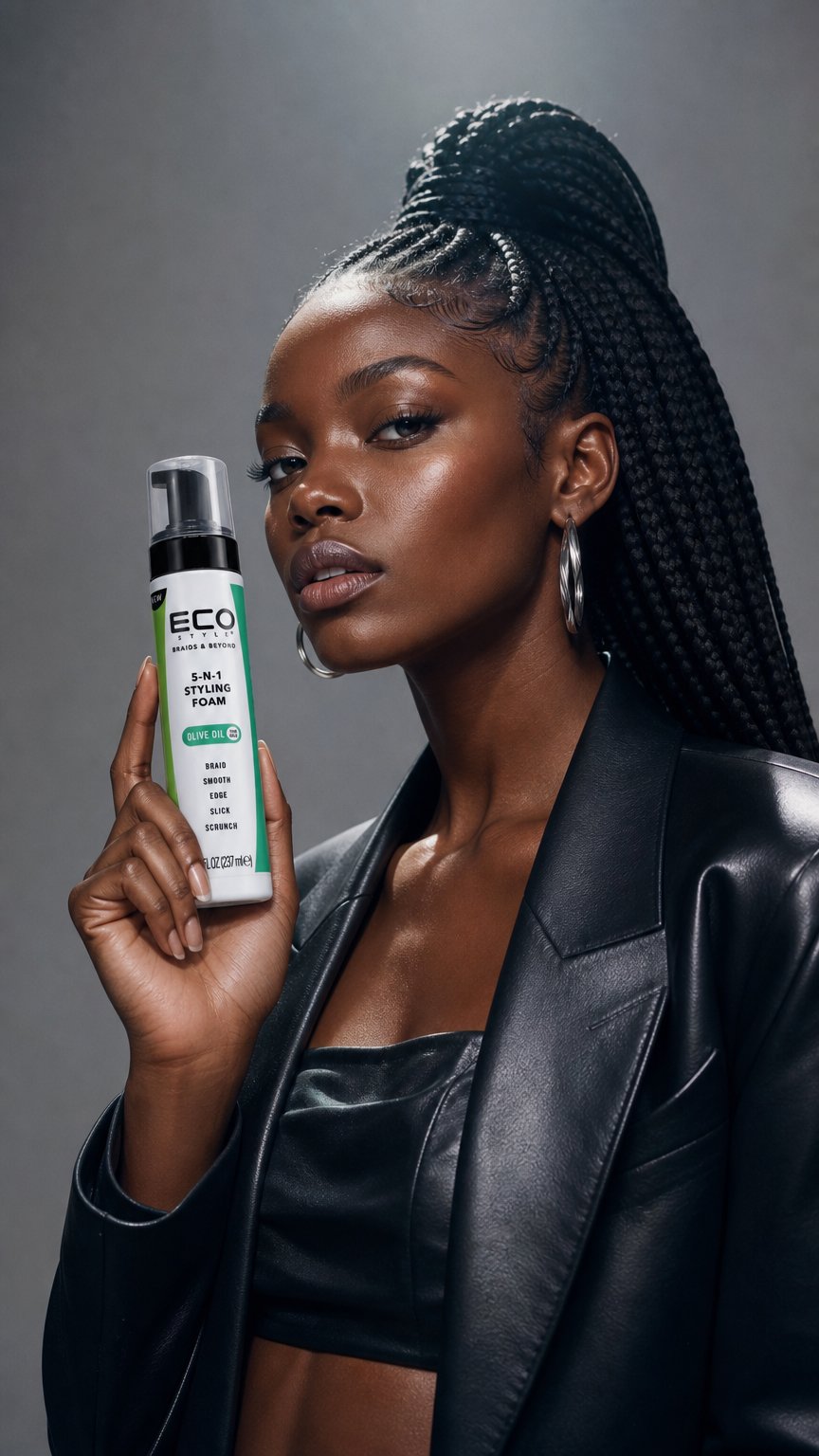 AI product shot of Braids & Beyond 5-n-1 Styling Foam