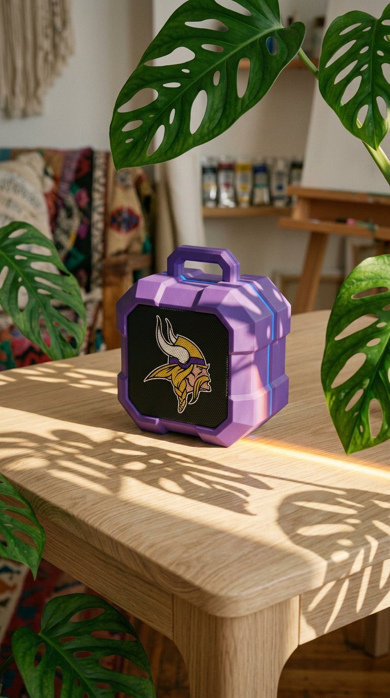 AI product shot of Minnesota Vikings NFL Shockbox Bluetooth Speaker