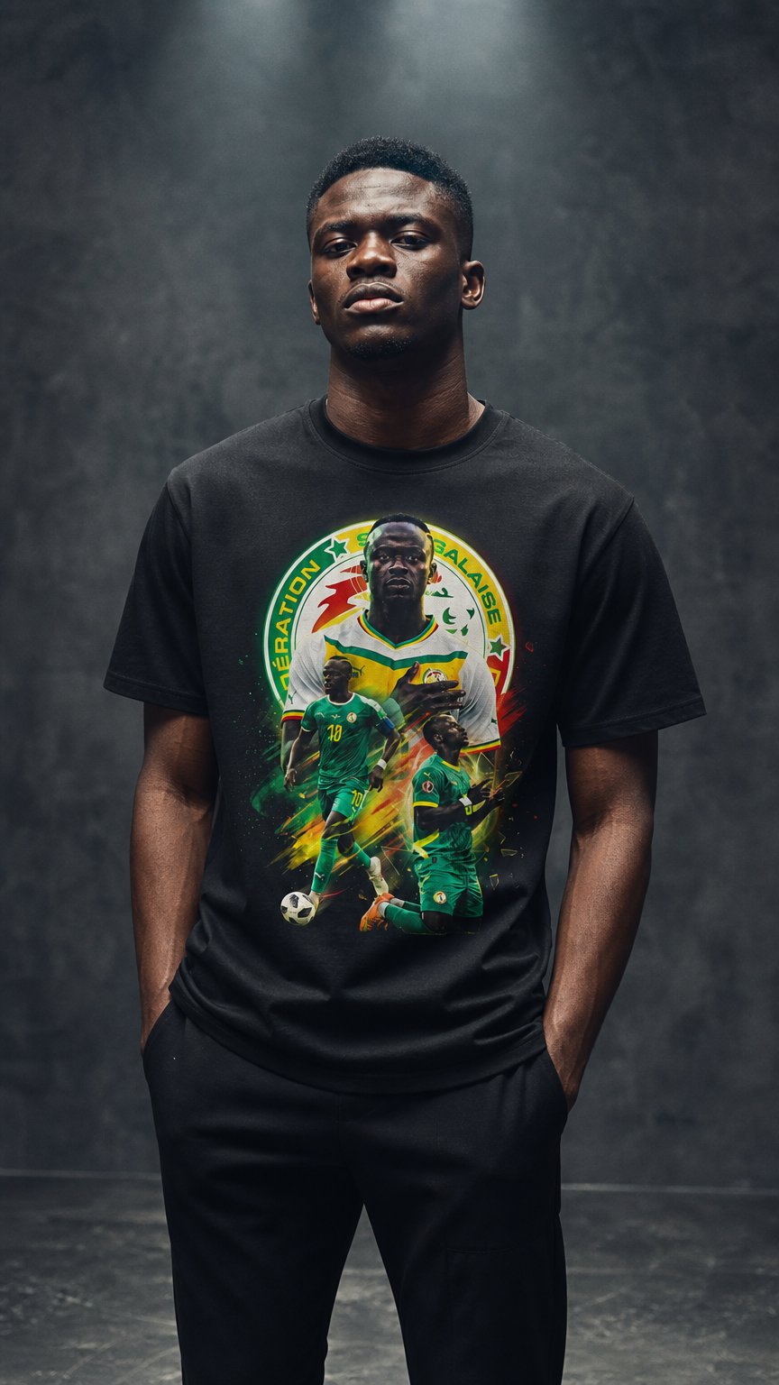 AI product shot of Senegal x Sadio Mané World Cup Graphic T-Shirt