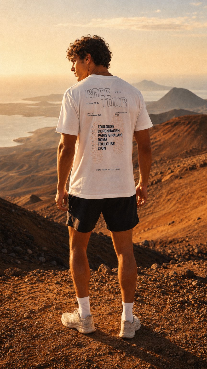 AI product shot of T-shirt Hyrox Race Tour 25/26 - Edition Limitée