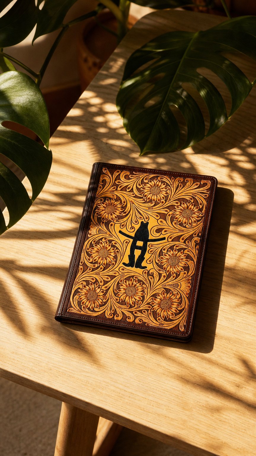 AI product shot of Houston Livestock Show and Rodeo — Sunflower Tooled Portfolio